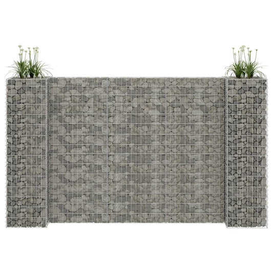 H-förmiger Gabionen-Pflanzkorb Stahldraht 260x40x150 cm - Pazzar.ch