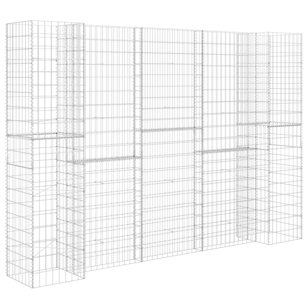 H-förmiger Gabionen-Pflanzkorb Stahldraht 260x40x180 cm - Pazzar.ch