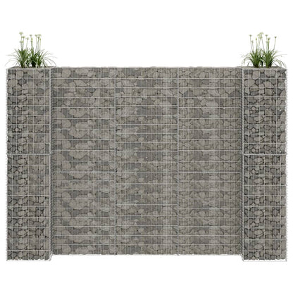 H-förmiger Gabionen-Pflanzkorb Stahldraht 260x40x180 cm - Pazzar.ch
