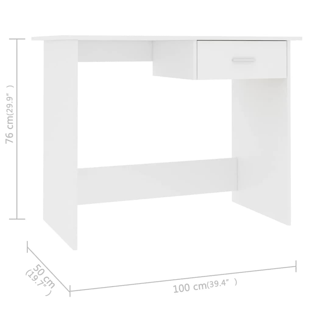 Schreibtisch Weiß 100x50x76 cm Holzwerkstoff - Pazzar.ch