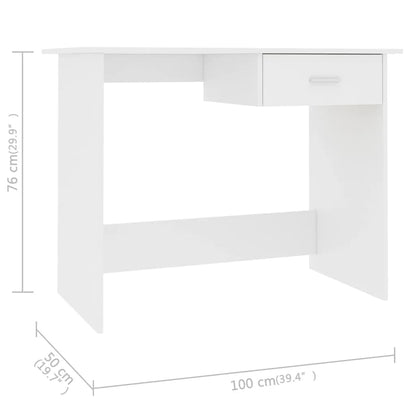 Schreibtisch Weiß 100x50x76 cm Holzwerkstoff - Pazzar.ch