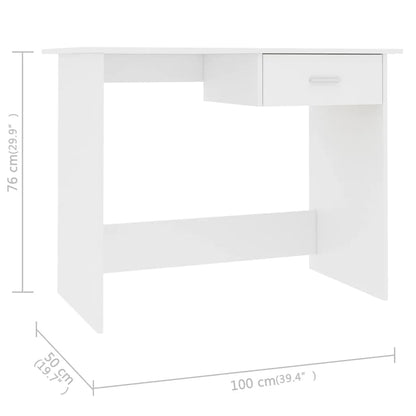 Schreibtisch Weiß 100x50x76 cm Holzwerkstoff - Pazzar.ch