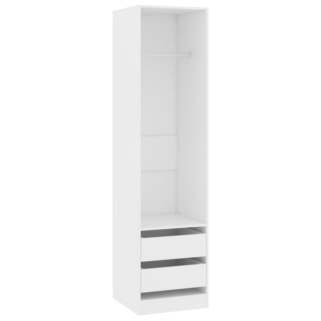 Kleiderschrank mit Schubladen Weiß 50x50x200 cm Holzwerkstoff - Pazzar.ch