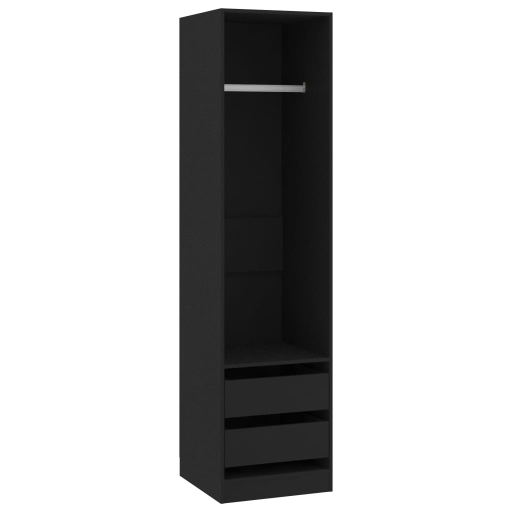 Kleiderschrank mit Schubladen Schwarz 50x50x200cm Holzwerkstoff - Pazzar.ch