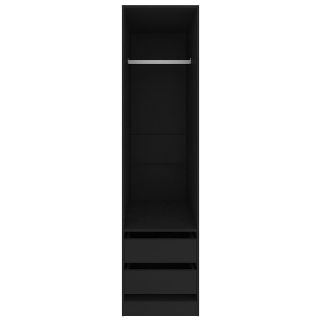 Kleiderschrank mit Schubladen Schwarz 50x50x200cm Holzwerkstoff - Pazzar.ch
