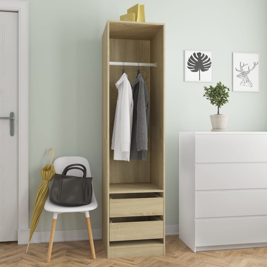 Kleiderschrank mit Schubladen Sonoma-Eiche 50x50x200 cm - Pazzar.ch