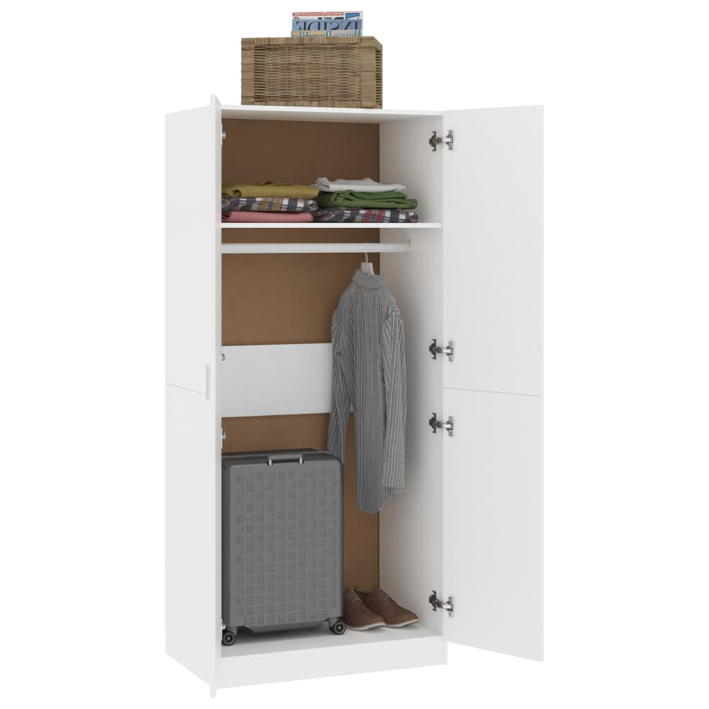 Kleiderschrank Weiß 80x52x180 cm Holzwerkstoff - Pazzar.ch
