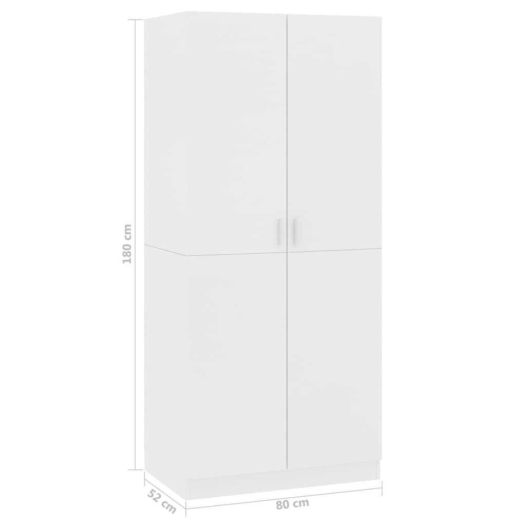 Kleiderschrank Weiß 80x52x180 cm Holzwerkstoff - Pazzar.ch