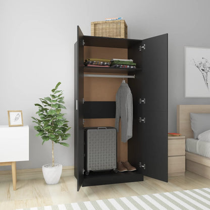 Kleiderschrank Schwarz 80x52x180 cm Holzwerkstoff - Pazzar.ch