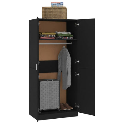 Kleiderschrank Schwarz 80x52x180 cm Holzwerkstoff - Pazzar.ch