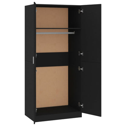 Kleiderschrank Schwarz 80x52x180 cm Holzwerkstoff - Pazzar.ch