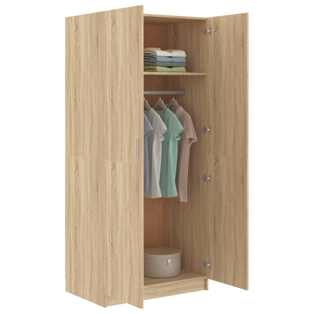 Kleiderschrank Sonoma-Eiche 80x52x180 cm Holzwerkstoff - Pazzar.ch