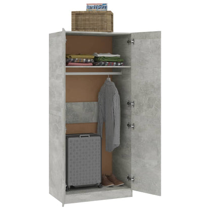 Kleiderschrank Betongrau 80x52x180 cm Holzwerkstoff - Pazzar.ch