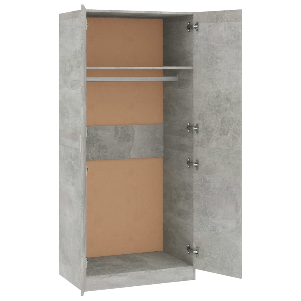 Kleiderschrank Betongrau 80x52x180 cm Holzwerkstoff - Pazzar.ch