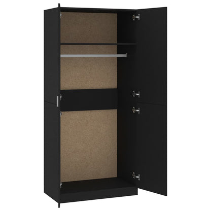Kleiderschrank Schwarz 90x52x200 cm Holzwerkstoff - Pazzar.ch