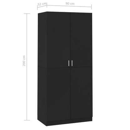 Kleiderschrank Schwarz 90x52x200 cm Holzwerkstoff - Pazzar.ch