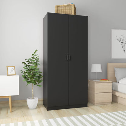 Kleiderschrank Schwarz 90x52x200 cm Holzwerkstoff - Pazzar.ch