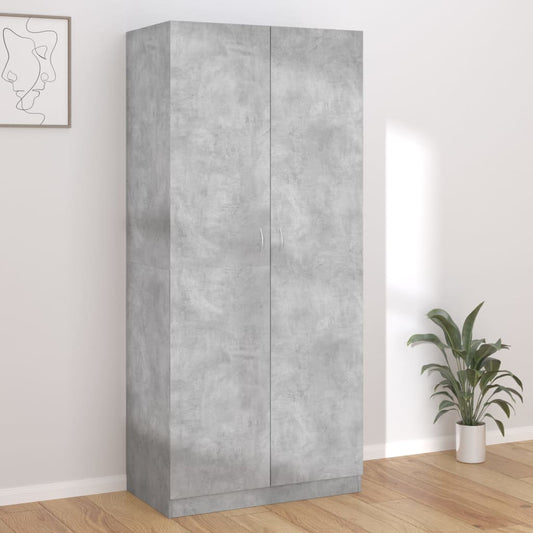 Kleiderschrank Betongrau 90x52x200 cm Holzwerkstoff - Pazzar.ch
