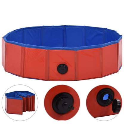 Hundepool Faltbar Rot 80×20 cm PVC - Pazzar.ch