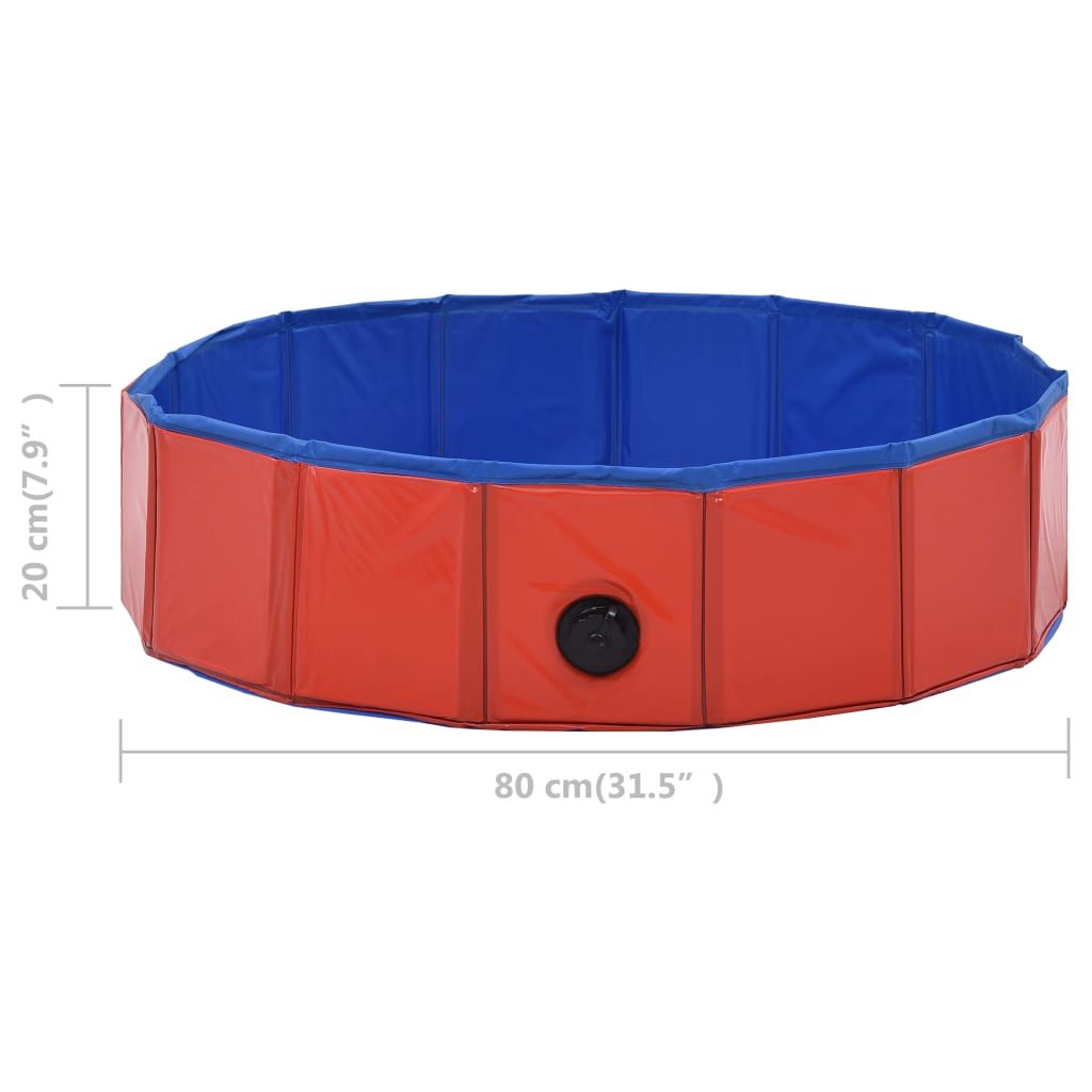 Hundepool Faltbar Rot 80×20 cm PVC - Pazzar.ch