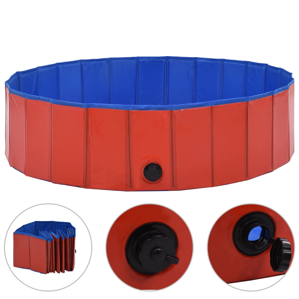 Hundepool Faltbar Rot 120 x 30 cm PVC - Pazzar.ch