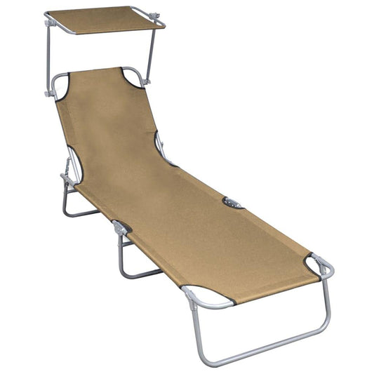Klappliege mit Sonnenschutz Taupe Aluminium - Pazzar.ch