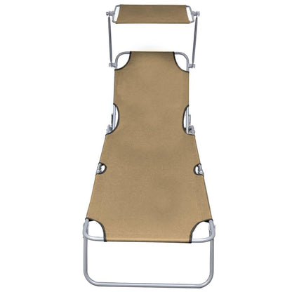 Klappliege mit Sonnenschutz Taupe Aluminium - Pazzar.ch