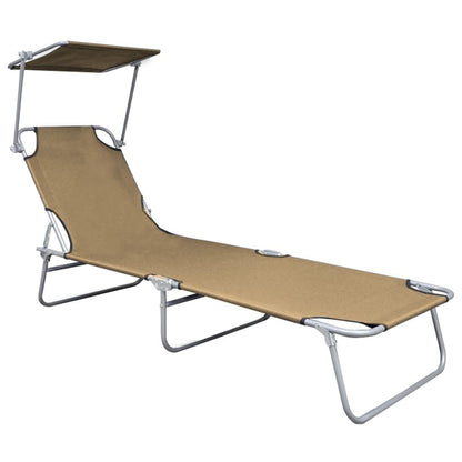 Klappliege mit Sonnenschutz Taupe Aluminium - Pazzar.ch