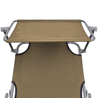 Klappliege mit Sonnenschutz Taupe Aluminium - Pazzar.ch
