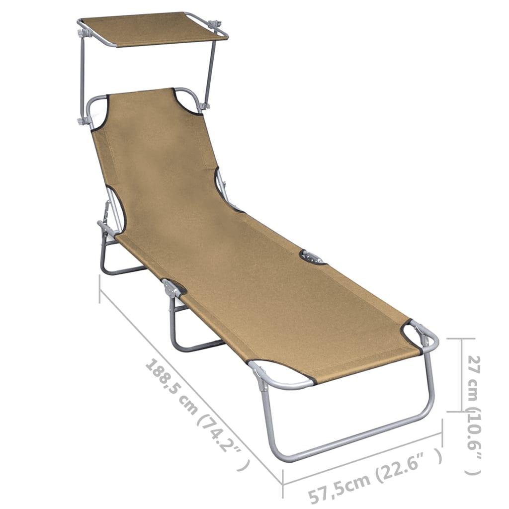 Klappliege mit Sonnenschutz Taupe Aluminium - Pazzar.ch