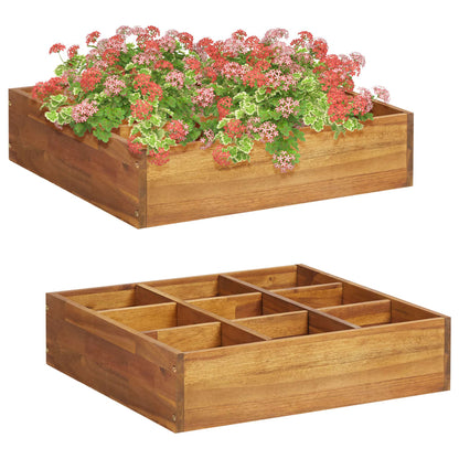 Garten-Hochbeet für Kräuter Massivholz Akazie 60 x 60 x 15 cm - Pazzar.ch