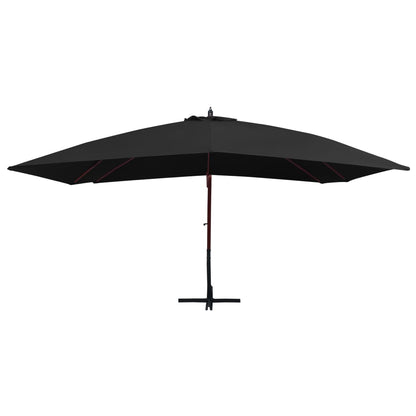 Ampelschirm mit Holzmast 400×300 cm Schwarz - Pazzar.ch