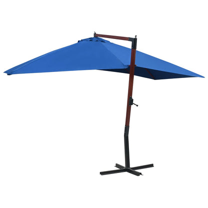 Ampelschirm mit Holzmast 400×300 cm Blau - Pazzar.ch