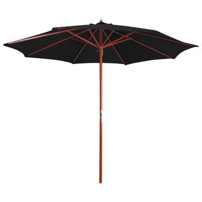 Sonnenschirm mit Holz-Mast 300 x 258 cm Schwarz - Pazzar.ch