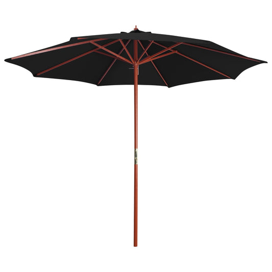 Sonnenschirm mit Holz-Mast 300 x 258 cm Schwarz - Pazzar.ch