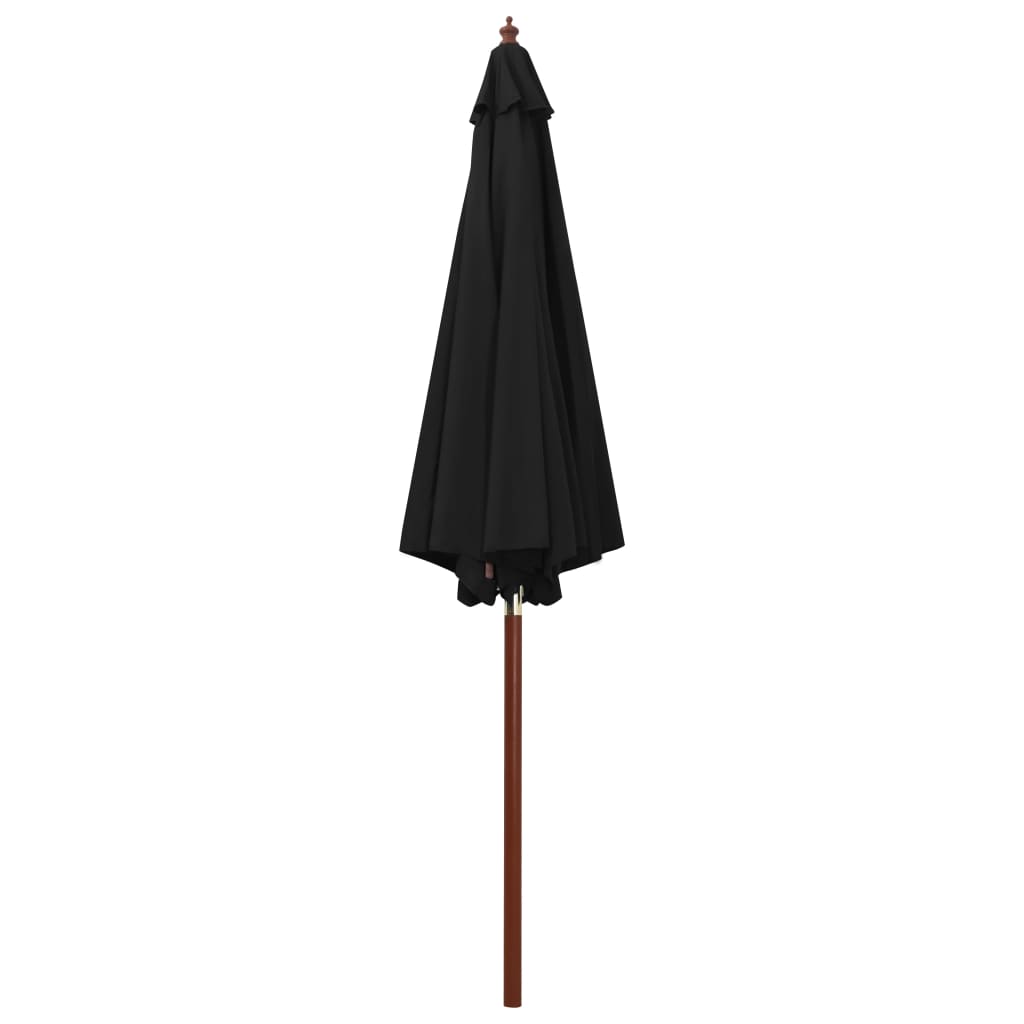 Sonnenschirm mit Holz-Mast 300x258 cm Schwarz