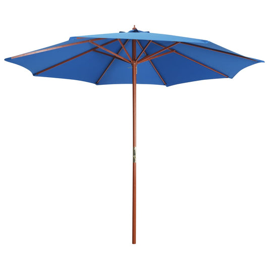 Sonnenschirm mit Holz-Mast 300 x 258 cm Blau - Pazzar.ch