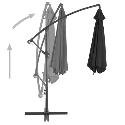 Ampelschirm mit Alu-Mast 300 cm Schwarz - Pazzar.ch