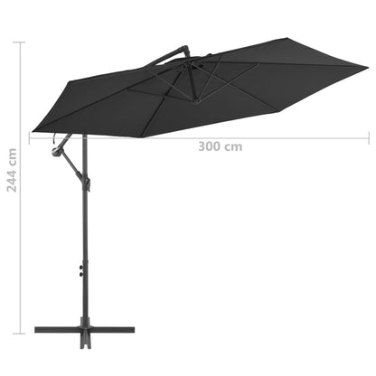 Ampelschirm mit Alu-Mast 300 cm Schwarz - Pazzar.ch