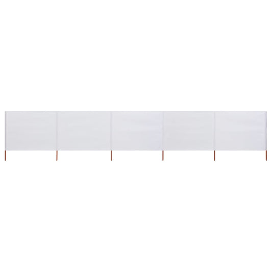 5-teiliges Windschutzgewebe 600 x 120 cm Sandweiß - Pazzar.ch
