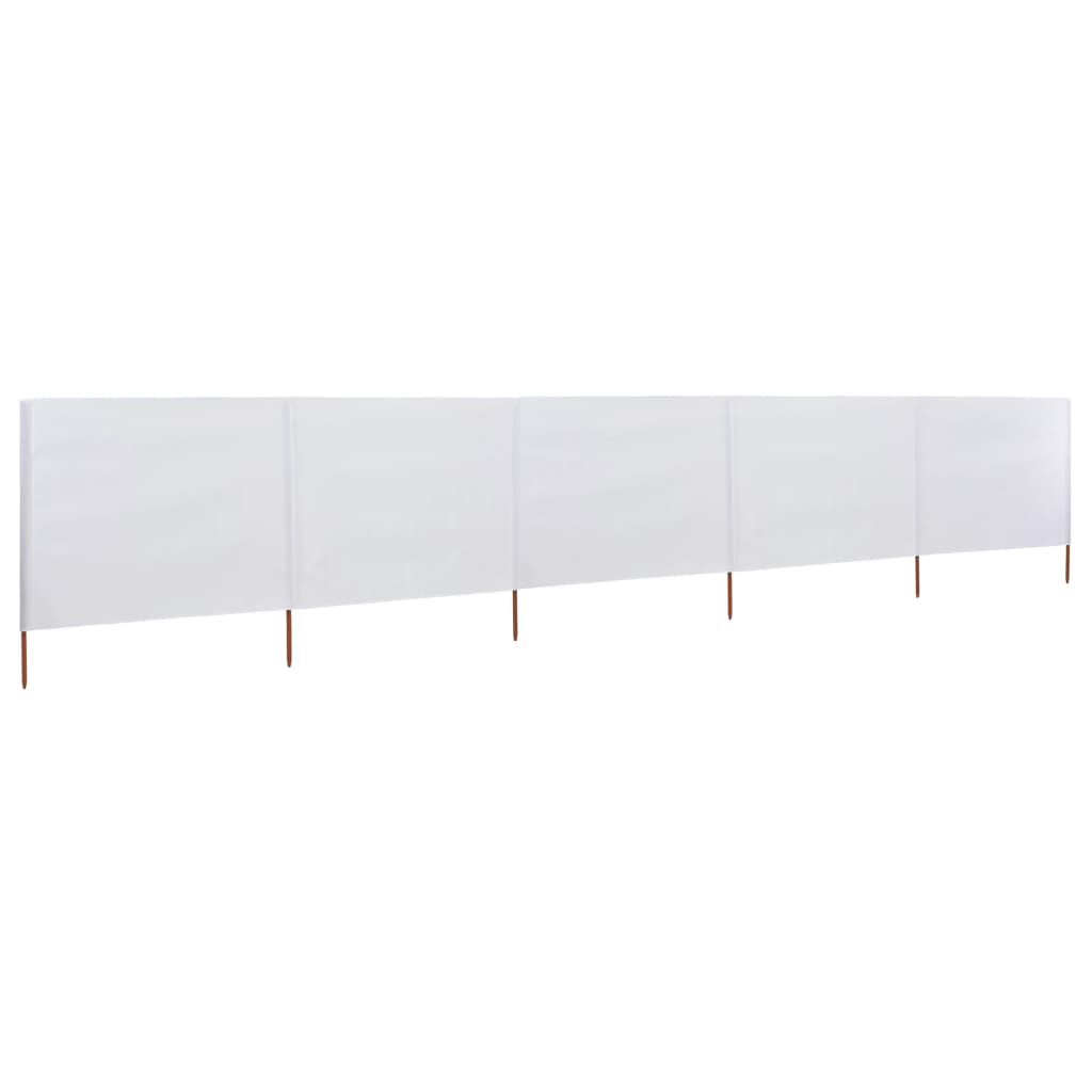 5-teiliges Windschutzgewebe 600 x 120 cm Sandweiß - Pazzar.ch