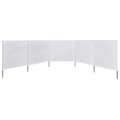 5-teiliges Windschutzgewebe 600 x 120 cm Sandweiß - Pazzar.ch