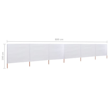 6-teiliges Windschutzgewebe 800 x 160 cm Sandweiß - Pazzar.ch