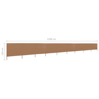 9-teiliges Windschutzgewebe 1200 x 120 cm Taupe - Pazzar.ch