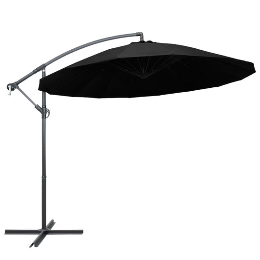 Ampelschirm Schwarz 3 m Aluminium-Mast - Pazzar.ch