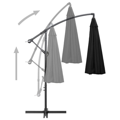 Ampelschirm Schwarz 3 m Aluminium-Mast - Pazzar.ch