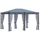 Pavillon mit Mückennetze 3x4 m Anthrazit Stahl
