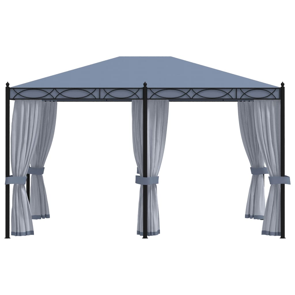 Pavillon mit Mückennetze 3x4 m Anthrazit Stahl - Pazzar.ch