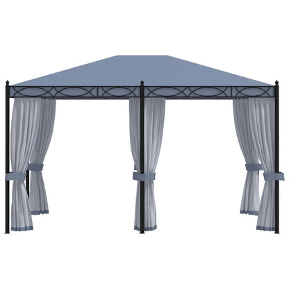 Pavillon mit Mückennetze 3x4 m Anthrazit Stahl - Pazzar.ch