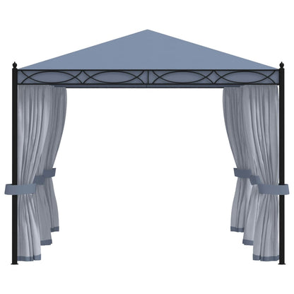 Pavillon mit Mückennetze 3x4 m Anthrazit Stahl - Pazzar.ch